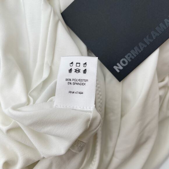 Norma Kamali | NWT Diana Dress Asymmetrical White Ruched Midi Dress L 40 - Picture 11 of 14